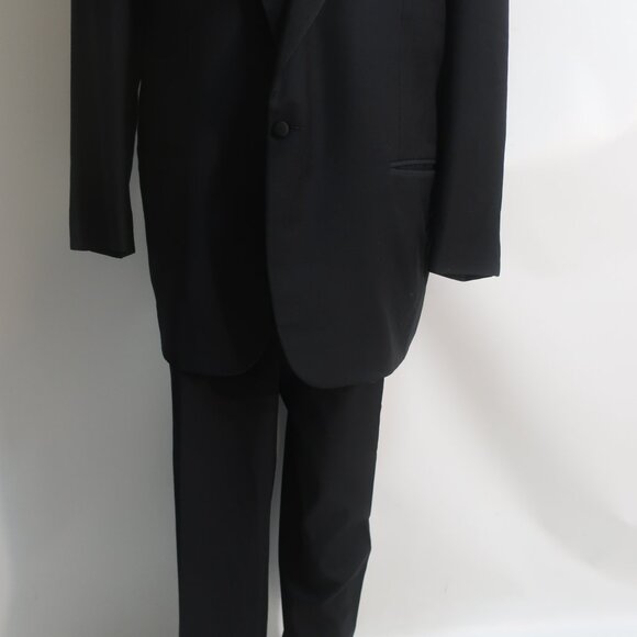Mens Ermenegildo Zegna Black One Button Blazer, Tuxedo Style Pant Suit 60/US 50 - Picture 6 of 15